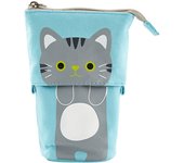 School pencil case, telescopic pencil cases, 2 in 1 vertical pencil case, zipper fabric pencil case, for girl, boy, student