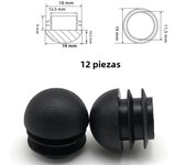 12 Pcs Round Furniture Feet End Blanking Insert Pads Table Chair Leg Tube Tip Caps Plugs Plastic Home Floor Protector
