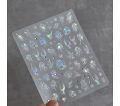 Colorful Bagful Jellyfish Bubbles Swimming Rings Rainbow Stars Ocean Starfish Self Adhesive 5D Nail Art Sticker Manicure Decal