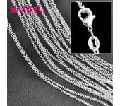 5PCS Solid 925 Sterling Silver Stamp Jewelry Chains Necklace with Lobster Clasps fit Men Women Pendant 18 Designs 16-30 Inch