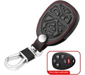 Leather Car Key Case Cover For Chevrolet Tahoe 2007 Suburban Gmc Yukon 2010 Traverse XL Cadillac Escalade Accessories Keychain