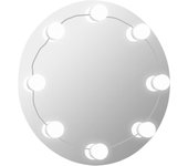 Espejo de pared sin Marco with Luces LED Redondo de Vidrio, Espejo de maquillaje