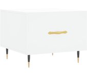 vidaXL Mesa de centro madera contrachapada 50x50x40 cm Blanco, Negro, Blanco brillante Mesita de Salón o Comedor o Auxiliar Mesa de Café Meuble Salón