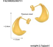 Fashion Trend Classic Design Copper Alloy Golden Light C-shaped Round Metal Earrings Ladies and Gentlemen Party Jewelry