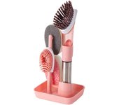 High Quality Dish Soap Dispensing Dish Brush, Anti-Scratch Resistant Dishwashing Sponge, Used for Cleaning Kitchen Sink, Household Cleaning (Pink)