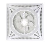 Ventilador empotrable PANEL blanco, 6 palas, 20W LED 3000-6000K, Al. x P59,8x59,8cm