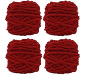 Hilo de lana para tejer 4xHilo de tejer para crochet, hilo grueso suave para hacer proyectos de hilo