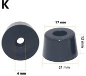 10pcs Black Rubber Machine Feet Shock Pad Non-Slip Furniture Chair Floor Cabinet Table Leg Foot Protector Cover