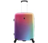 SAXOLINE Maleta mediana, colección Rainbow, 4 ruedas, medidas 63,5x45x25,5cm, 58 litros, material ABS
