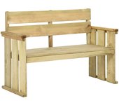 vidaXL Banco de jardín de madera de pino impregnada 121 cm