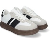 Davinia Shoes Zapatillas Deportivas Elegantes para Mujer, Comodas, Estilo Casual, con Doble Suela, Cierre de Cordones, Perfectas para Uso Diario. Shoes&Blues.es T002-Negro