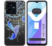 Funda Silicona Transparente para Vivo Y35 / Y22s diseño Plumas Dibujos