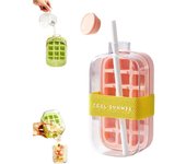 Cubitera con pajita, molde para cubitos de hielo con forma de tetera, fácil de abrir y gran capacidad, moldes de silicona para bebidas, café y fiestas (verde, 500 ml)