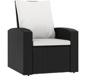 vidaXL Sillón reclinable de jardín con cojines ratán sintético negro