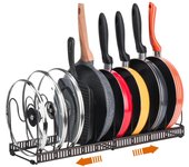 Estante organizer expandible para sartenes, 10 comparttimientos ajustables, soporte para la Venta