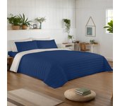 NATURALS - Colcha Bouti Reversible Bicolor - Microfibra Extrasuave - Relleno 100 Gramos (Cama 90/105 - 135/150 - 180) - Cubrecama Acolchado a Líneas - Ideal Primavera y Verano - Fabricado en España