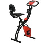 HOMCOM Bicicleta Estática Plegable Regulable en Altura Resistencia Magnética Ajustable Bicicleta de Ejercicio Fitness con Pantalla LCD y Asiento con Respaldo 97x51x115 cm