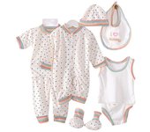 8PCS Newborn Baby Clothing Set Cotton Infant Boy Clothes Spring Autumn Cloth Suit New Born Girl Baby Clothing Sets New born Hat