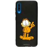 Funda original compatible con Samsung Galaxy A50 - A50s - A30s Negro con un diseño de Garfield Expresivo