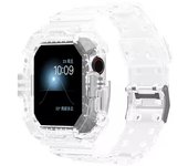 Case Strap for Apple Watch Band Series 45mm 42mm 44mm 40mm 41mm 38mm silicone Transparent for Iwatch Series 9 8 7 6 SE 5 4 3 2 1