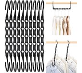 Perchas plegables perchas mágicas negras caja de almacenamiento para perchas de armario que ahorran espacio 10 piezas