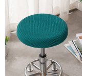 Bar Stool Cover Polar Fleece Round Chair Cover Removable Stool Slipcover Solid Seat Cushion Protector Washable Bar Stool