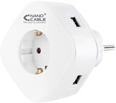 Nanocable Cargador USB con Enchufe Integrado y 3 Puertos para Carga Universal