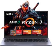 Portátil, IPS de 15,6 pulgadas 1920x1080, AMD Ryzen 7 6800H , hasta 2,5 GHz, 16GB RAM, 512 SSD, WiFi6, Bluetooth 5,3, Enendido/Apagado 170 °, tipo-C, HDMI, 2USB 3,2 con webcam privacidad PADD