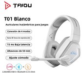 TAIDU T01 Professional Wireless Headset with MIC 2.4G Bluetooth Wired Headphones 50mm Driver for Gaming PC Laptop Mobile Phone