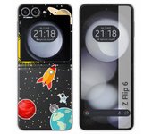 Tumundosmartphone Funda Carcasa Dura para Samsung Galaxy Z Flip 6 5G diseño Espacio Dibujos