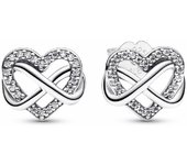 Pendientes Pandora Corazón e Infinito Entrelazado Brillante