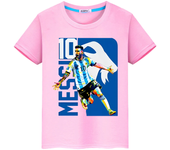 Football print 100%Cotton Cartoon T-shirt Casual Short Tops y2k one piece boy Kawaii messi avatar anime Tees kids clothes girls