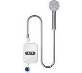 Mini Calentador de Agua InstantáNeo Eléctrico Sensor de 3500W Conjunto de Ducha de Agua Caliente IPX4 Impermeable DN15 Calibre Compatible con Tuberías de Expansión para