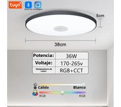 RGB Smart Ceiling Light LED Light with Speaker 30W 36W Audio Music Play TUYA APP Bluetooth WIFI Home Decor Bedroom Living Room