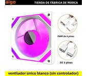 Aigo AIR12 Computer Case fan ventoinha PC 120mm rgb fan 4pin PWM CPU Cooling fan 3pin5v Unlimited space argb 12cm ventilador