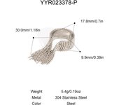 Encanto Conjuntos de anillos de pulsera de acero inoxidable con borlas de Color dorado, brazalete brillante pulido de alta calidad, Kit de joyería de anillo ajustable abierto