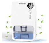 Deshumidificador, deshumidificador de alta eficiencia con 7 luces LED de colores 1100 ml, hogar baño cocina, ajuste del temporizador, bajo nivel de ruido 40db