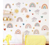 1Pc Cartoon Love Cloud Rainbow Wall Stickers Kids Room Decoration Bedroom Children Room Wall Art Living Room Decor for The House