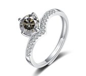 JoyceJelly 1-2 Carat Moissanite Wedding Ring Fashion Women's 925 Sterling Silver Jewelry Classic Six Claw Design Resizable Rings