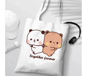 Bubu Dudu Anime Tote Bag Foldable Shopping Bag Tote Bag Aesthetic Fashion Canvas Reusable Shopping Bag Female