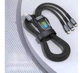 3 in 1 USB Cable Micro USB Type C Cable 100W Fast Charging Digital Display Cord For iPhone 15 14 Samsung S23 Xiaomi Huawei