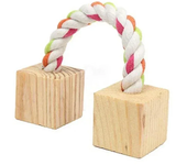 Cute Rabbit Roller Toys Natural Wooden Pine Dumbells Unicycle Bell Chew Toys for Guinea Pigs Rat Small Pet Molars Supplies New