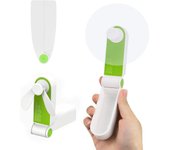 Mini ventilador portátil de bolsillo, ventilador de escritorio, con USB, recargable, para el hogar o para viajes, 2 velocidades, verde, pequeño ventilador de mano verde-