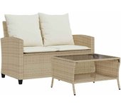 VidaXL Conjunto de jardín Abril sofá doble + mesa