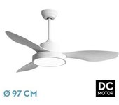 FABRILAMP Ventilador de Techo con Luz Hayate Blanco 24W