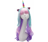 Fancy Girl Princess Elsa Anna Wig Children's Birthday Party Carnival Disguised Child Mermaid Rapunzel Aurora Snow White Hair