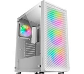 Mars Gaming MC-F, Semitorre Gaming ATX, Ventana Completa Cristal Templado, Frontal Metal-Mesh, 4x Ventiladores ARGB 120mm; Caja Semitorre PC Negro o Blanco
