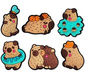 6-20pcs/set Cute New Capybara Series ​for Shoe Charms Accessories for Classic Clog Shoe Decoration Fit Wristband Kids Gifts