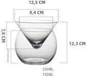 new Molecular Mixology Interlayer Triangle Tail Iced Crystal Wine Glass Cone Martini Globular Set Bartender Special Drinking Cup
