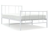 Estructura cama sin colchón con cabecero metal blanco 135x190cm